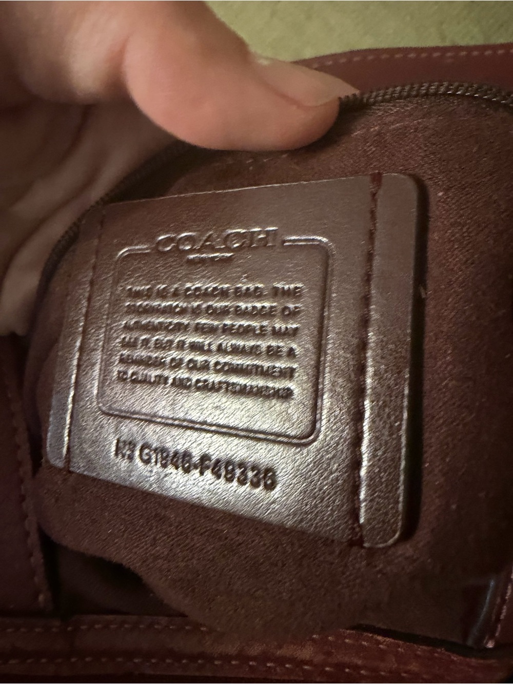Coach Burgundy Lexy Shoulder Bag With Debossed C Logos (F48338) - Picture 12 of 15